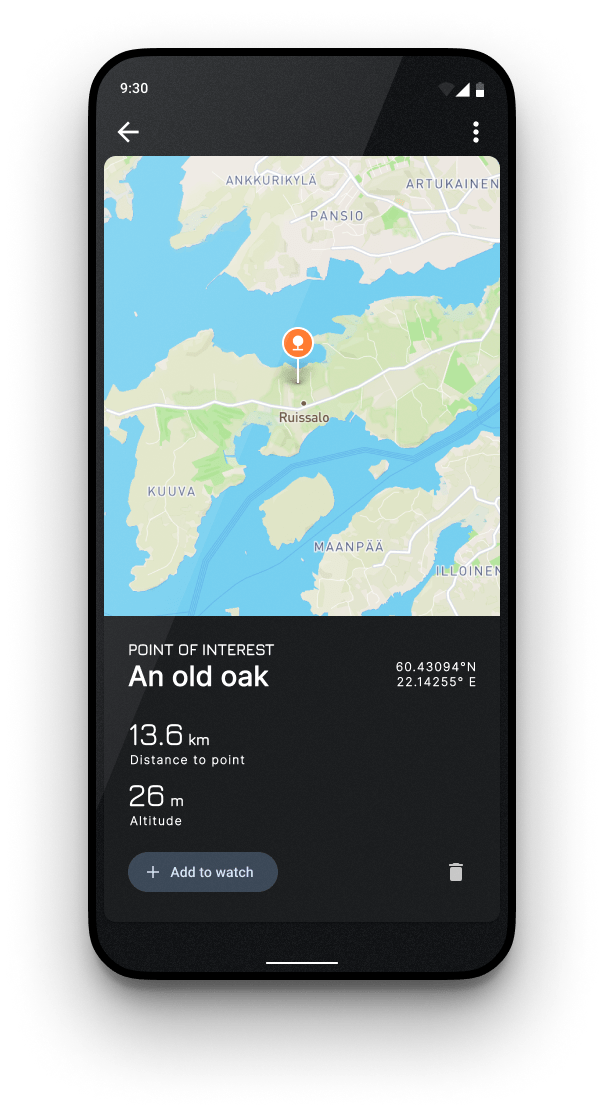 The Kakūno app map screen